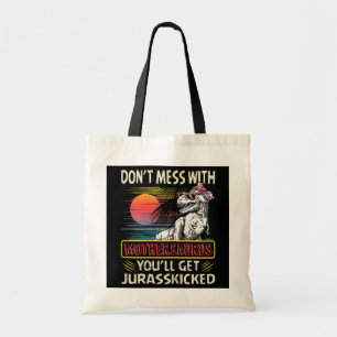 Womens Vintage Mothersaurus Retro Dinosaurs Lover Tote Bag