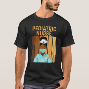 Womens Vintage Paediatrics Nurse Pride Afro Black T-Shirt