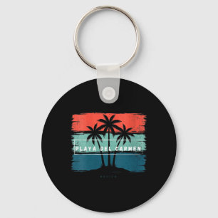 Womens Vintage Playa del Carmen Mexico Beach Palm Key Ring