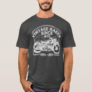 Womens Vintage Racer Since 1970 Retro Motorbike M T-Shirt
