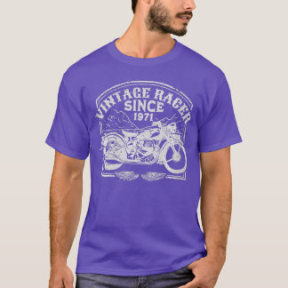 Womens Vintage Racer Since 1971 Retro Motorbike  M T-Shirt