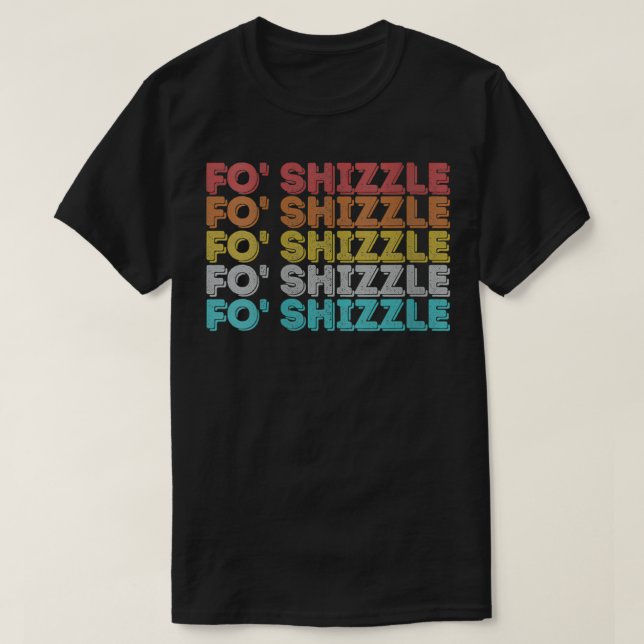 Womens Vintage Retro Fo Shizzle VNeck  T-Shirt (Design Front)