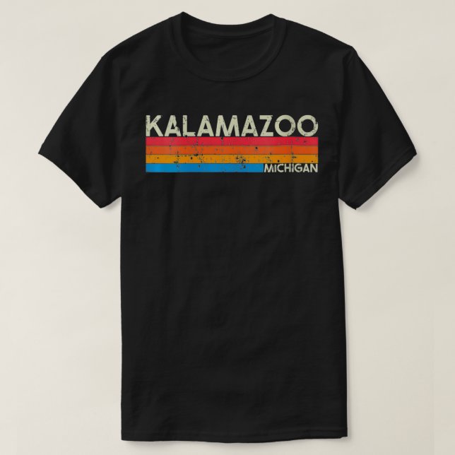 Womens Vintage Retro Kalamazoo Michigan Distressed T-Shirt (Design Front)
