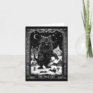 Womens Vintage Retro The Yule Cat Tarot Card Dark 