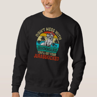 Womens Vintage Rex Dinosaurs Grandmomsaurus Family Sweatshirt