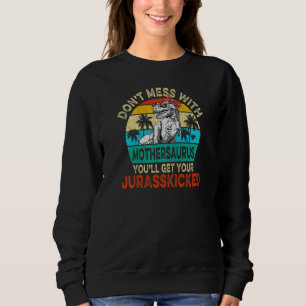 Womens Vintage Rex Dinosaurs Mothersaurus Family M Sweatshirt