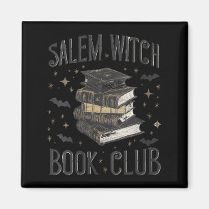 Womens Vintage Salem Book Club Black Cat Bookish Magnet