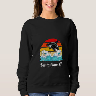 Womens Vintage Santa Clara CA Distressed Orca Kill Sweatshirt