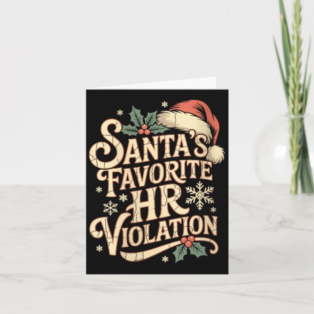 Womens Vintage Sarcastic Retro Hr Violation Christ Card (Front)