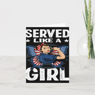 Womens Vintage Served Like A Girl Female Veterans  Card