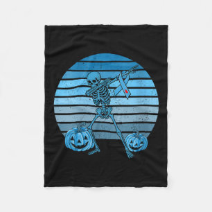 Womens Vintage Skeleton Diabetes Awareness Ribbons Fleece Blanket