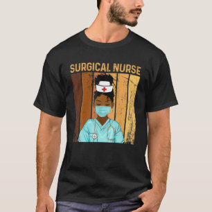 Womens Vintage Surgical Nurse Pride Afro Black His T-Shirt