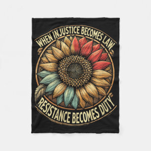 Womens Vintage When Injustice Becomes Law Resistan Fleece Blanket
