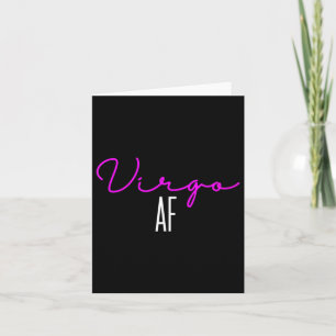 Womens Virgo Af Pink Writing _ Virgo Zodiac Card