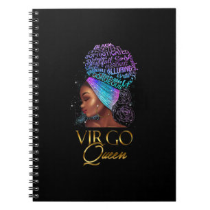 Womens Virgo Girl September August Queen Birthday Notebook