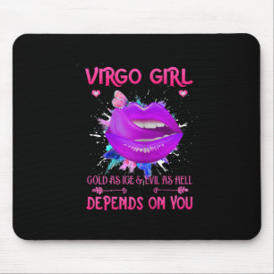 Womens Virgo Girl September Lips Queen Birthday Mouse Mat