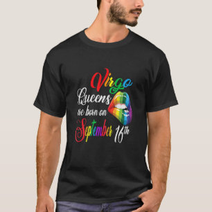 Womens Virgo September August Girl Lip Print Birth T-Shirt