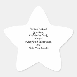 Womens Virtual School Grandma Cafeteria Chef Star Sticker