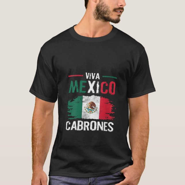 Womens Viva Mexico Cabrones Proud Mexican Independ T-Shirt (Front)