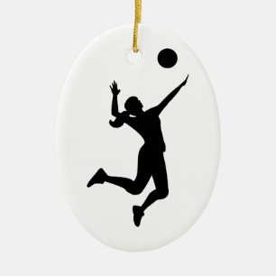 women's volleyball figure ceramic tree decoration
