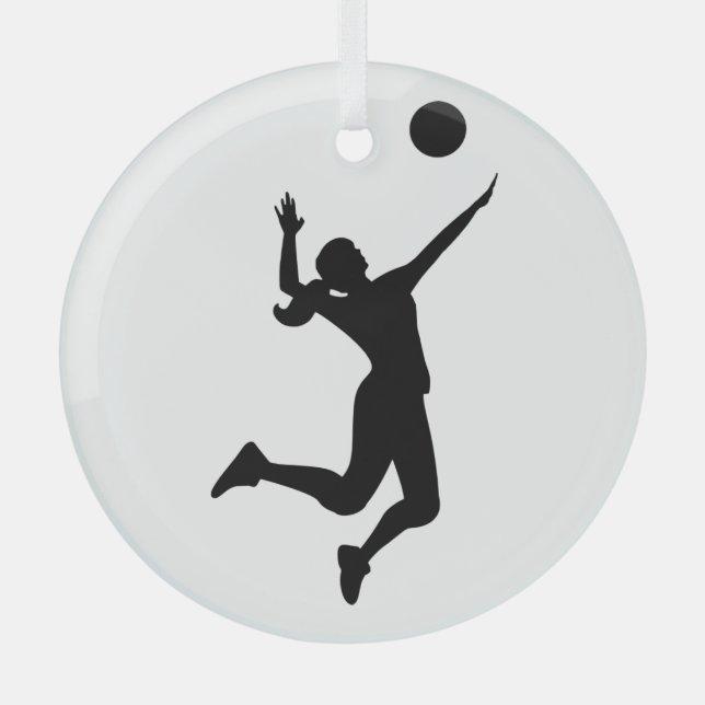 women's volleyball figure glass tree decoration (Front)