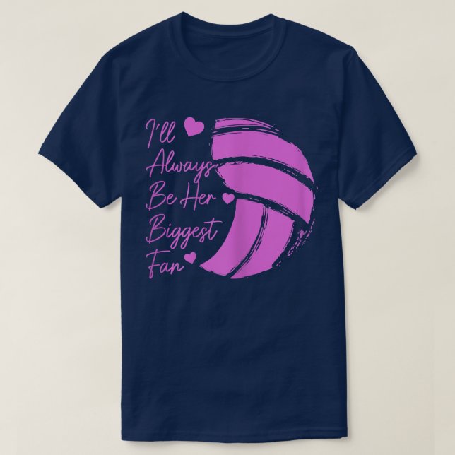 Womens Volleyball Mum Her Biggest Fan Volleyball D T-Shirt (Design Front)