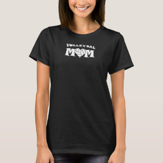 Womens Volleyball Mum with Heart Shaped Volleyball T-Shirt
