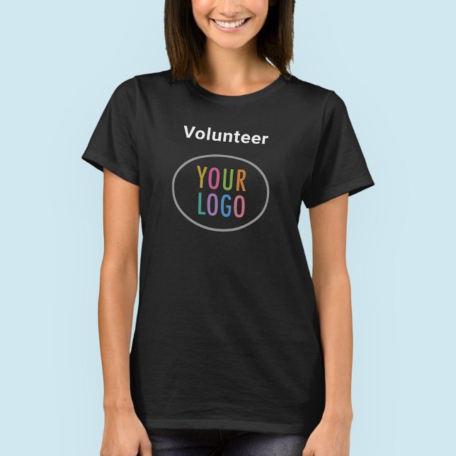 Women's Volunteer T-Shirt Custom Logo Black S–3XL (MISOOK Women Volunteer T-Shirt with Logo)