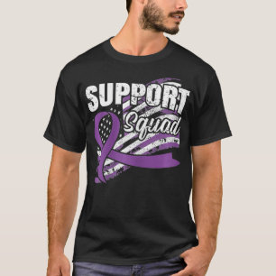 Womens Vulvar Cancer Support Squad USA Flag Awaren T-Shirt