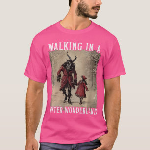 Womens Walking in A Winter Wonderland Krampus Cree T-Shirt