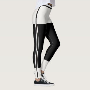 Women's Warm Neutral Cute Black Stripes Athleisure Leggings
