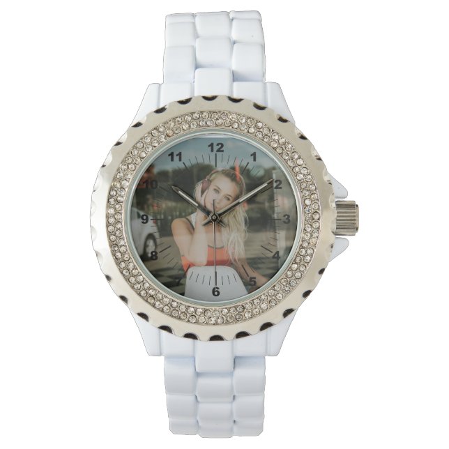 Women's Watch - Personalised - Rhinestone White (Front)