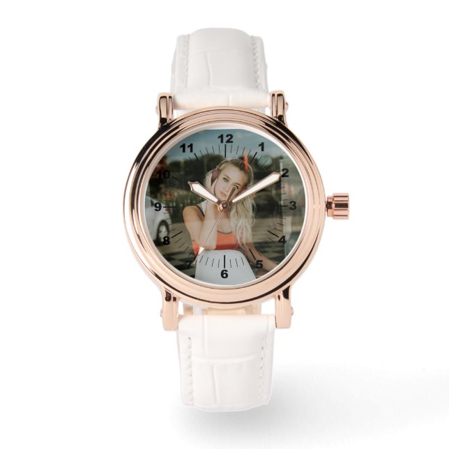 Women's Watch - Personalised - Rose Gold White (Front)