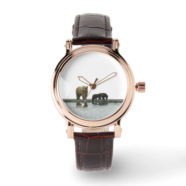 Women's Watch w/ grizzly bear & cubs (Front)