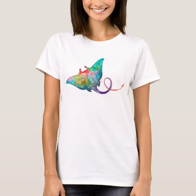 Women's Watercolor Stingray T-shirt (Front)