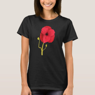 Womens Watercolour Poppy T-Shirt