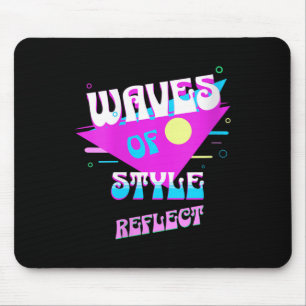 Womens Waves Of Style Reflect Retro Aesthetic Mood Mouse Mat
