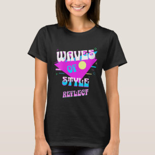 Womens Waves Of Style Reflect Retro Aesthetic Mood T-Shirt