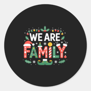 Womens We Are Family Christmas 2025 Pajamas Funny  Classic Round Sticker