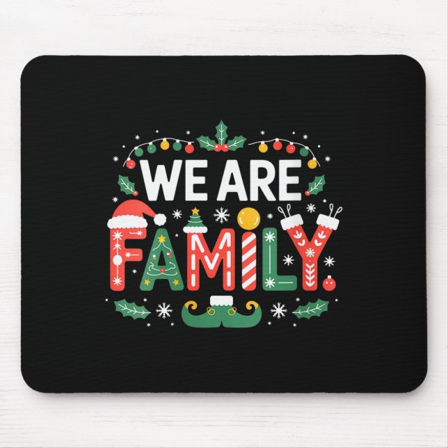 Womens We Are Family Christmas 2025 Pajamas Funny  Mouse Mat (Front)