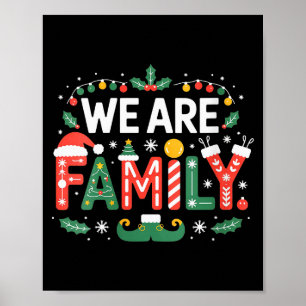 Womens We Are Family Christmas 2025 Pajamas Funny  Poster