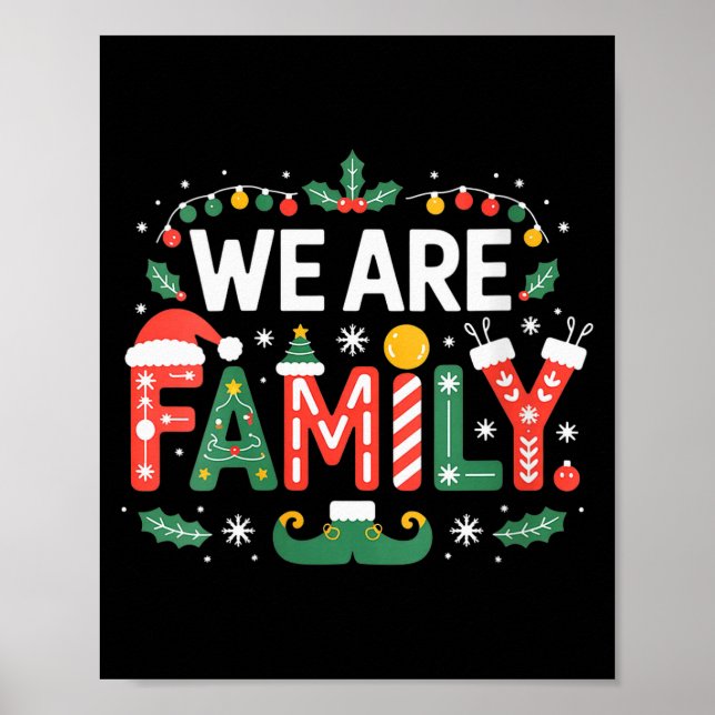 Womens We Are Family Christmas 2025 Pajamas Funny  Poster (Front)