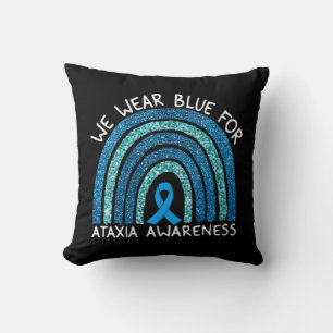 Womens We Wear Blue For Ataxia Awareness Rainbow G Cushion