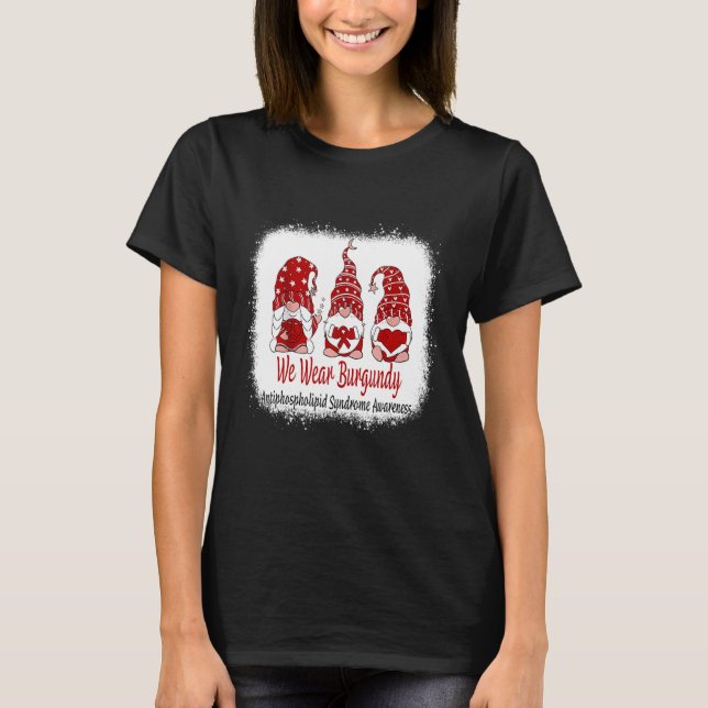 Womens We Wear Burgundy Antiphospholipid Syndrome  T-Shirt (Front)