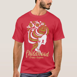 Womens We Wear Gold For Childhood Cancer Awareness T-Shirt
