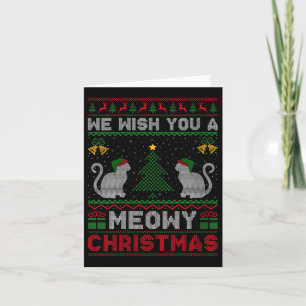 Womens We Wish You A Meowy Catmas Ugly Christmas S Card