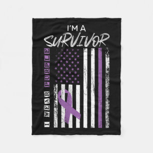 Womens Wear Purple Pancreatic Cancer Survivor Gift Fleece Blanket