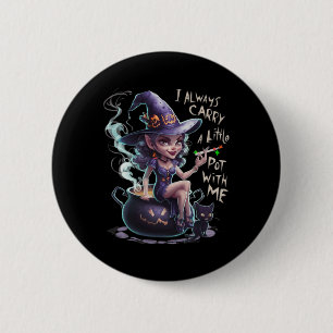 Womens Weed Witch Funny Witch Halloween Stoner 6 Cm Round Badge