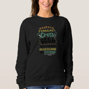 Womens Weekend Forecast Cross Stitch Sweatshirt