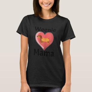Womens Weenie Mama Dachshund Weiner Dog Heart Lo T-Shirt
